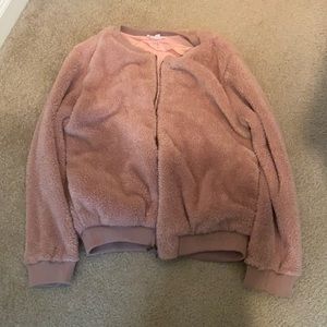 a fuzzy, heavy, winter coat.